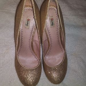 Gold Glitter Heels